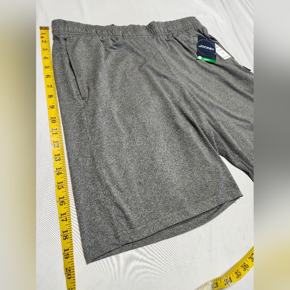 Jockey Sport 8" Athleisure Shorts 4-Way Stretch In Heather Grey Men's Size XL - Picture 7 of 10